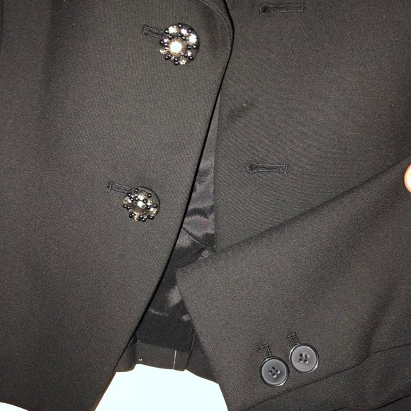 NWT Ann Taylor Black Blazer & Embellished Buttons - Picture 6 of 7
